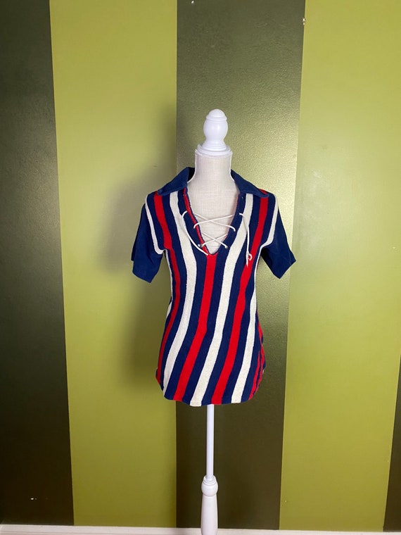 Vintage 1960’s red, white and blue stripe terryclo
