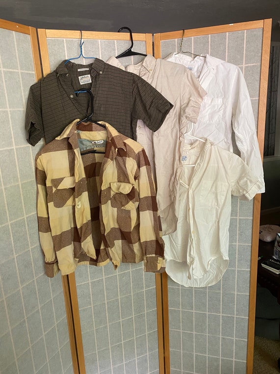 Vintage Lot of 5 1950's Boys Shirts, Button ups