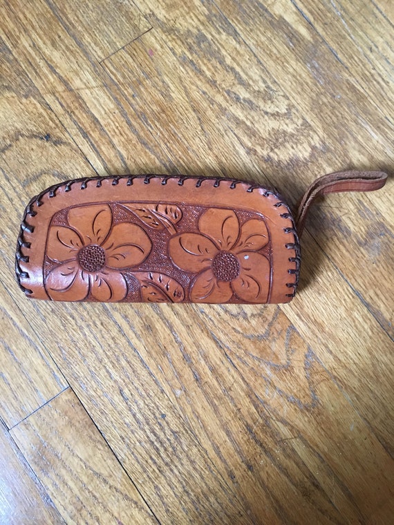 Vintage Tooled Leather Clutch