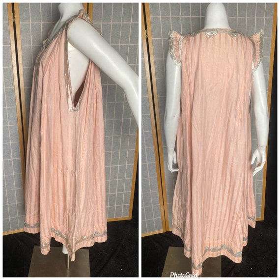 Vintage antique 1900’s pink vertical stripe smock… - image 4