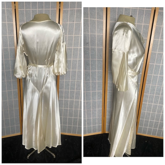 Vintage 1930’s white liquid satin Art Deco weddin… - image 7