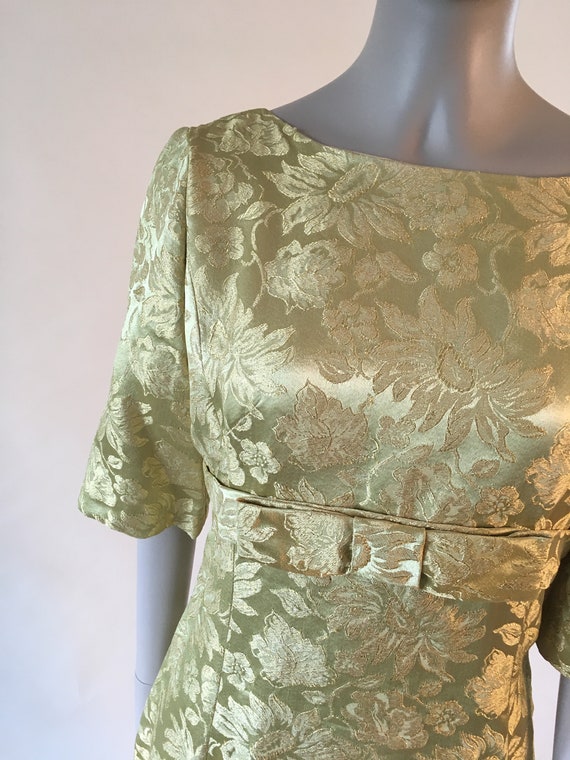 Vintage 1960's Gold Floral Brocade Formal Gown, D… - image 4