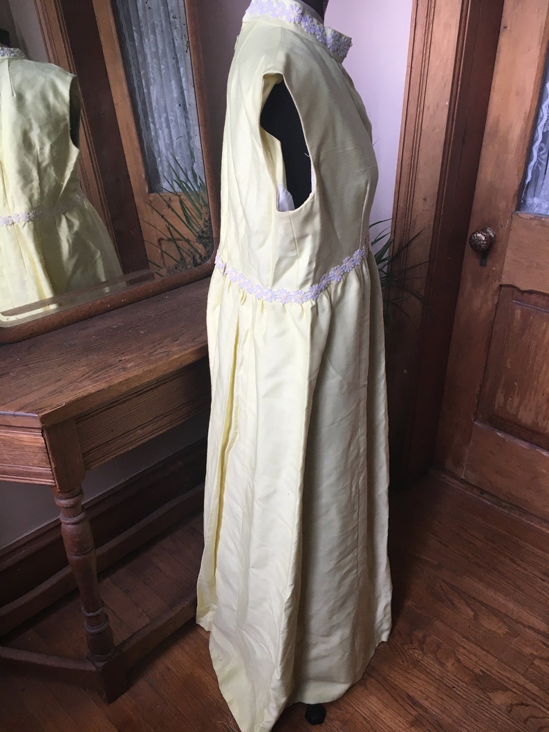 Vintage Yellow Maxi Daisy Flower Dress Etsy