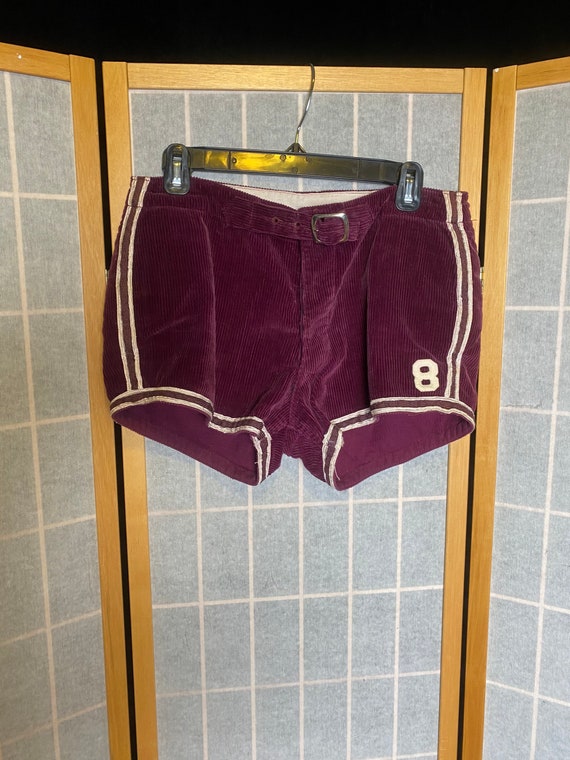 Vintage 1930’s purple corduroy gym shorts with hip