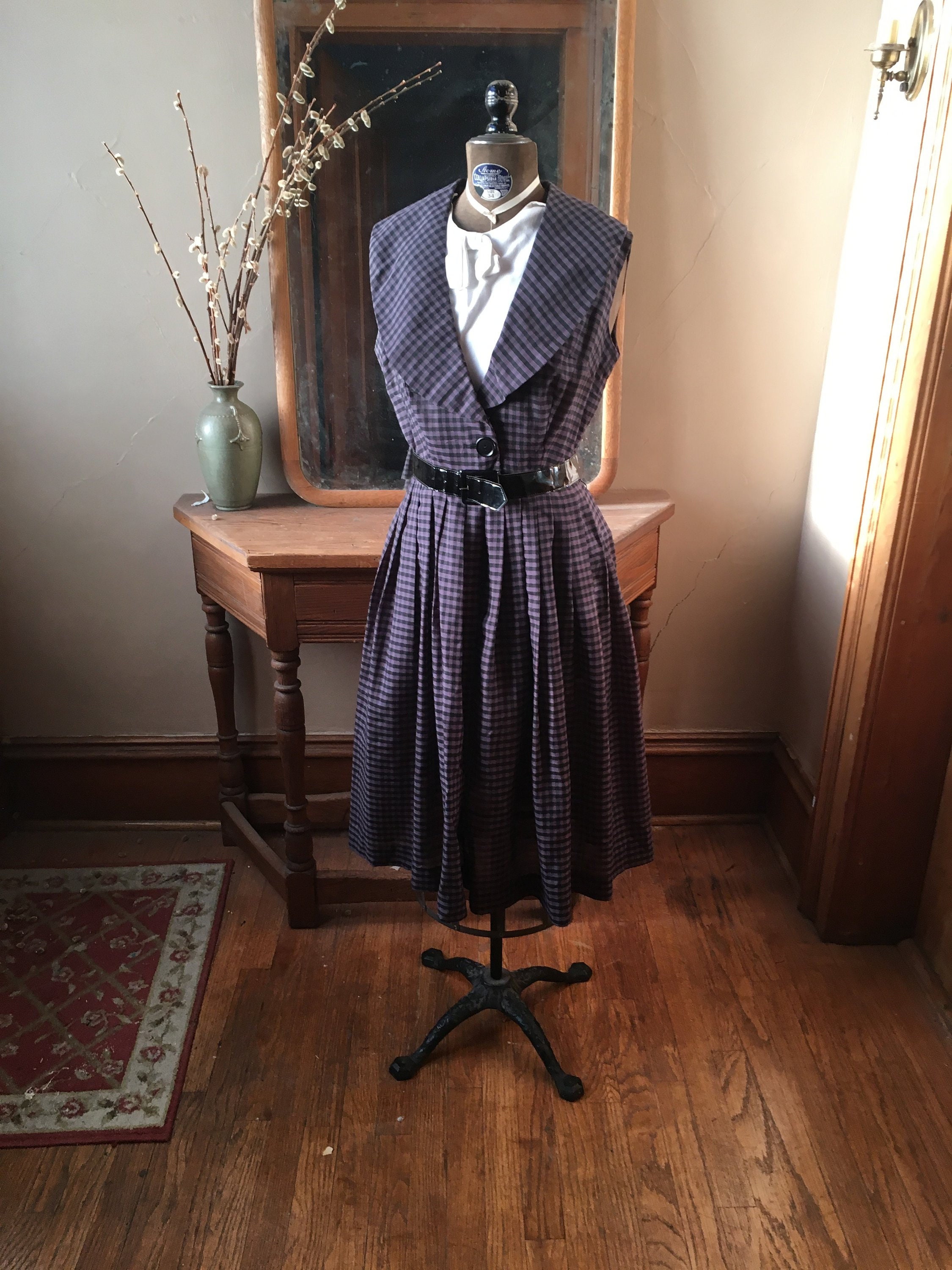 black gingham school dress