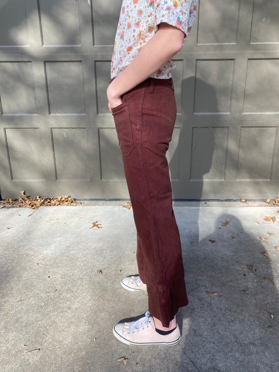 Vintage 1970’s brown bell bottom pants, size smal… - image 5