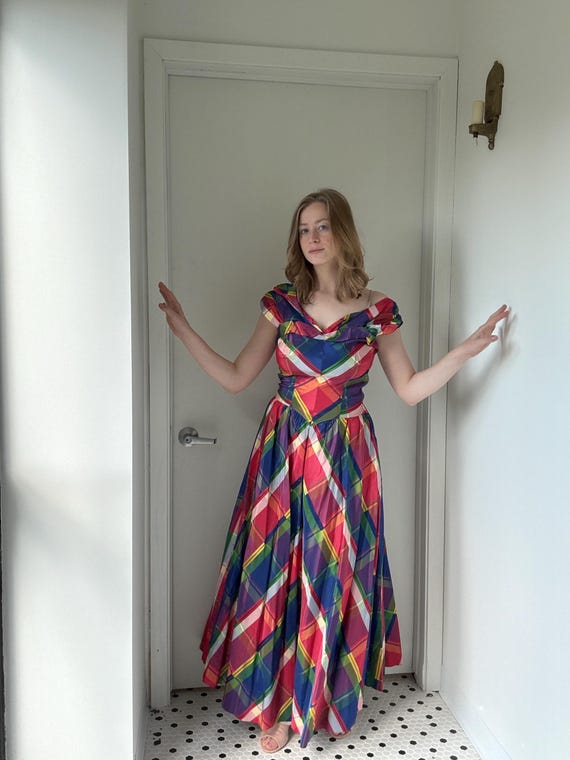 plaid gowns & formal dresses The Genevieve Red Plaid Strapless Midi Dress