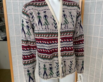 Vintage 1950’s 1960’s novelty knit cardigan sweater