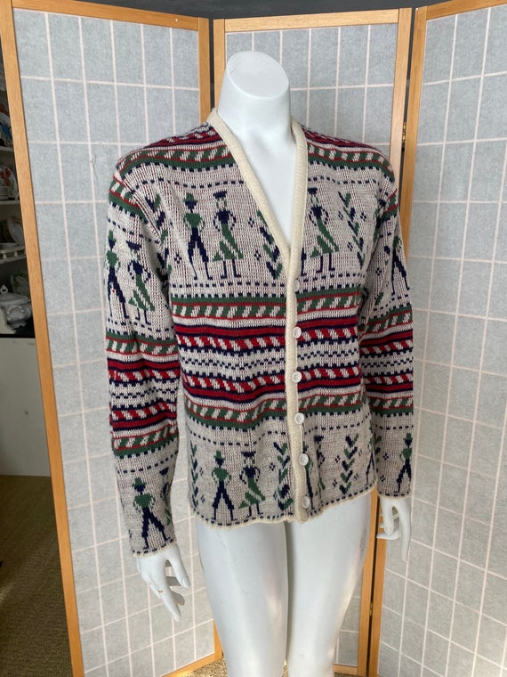 Vintage 1950’s 1960’s novelty knit cardigan sweate