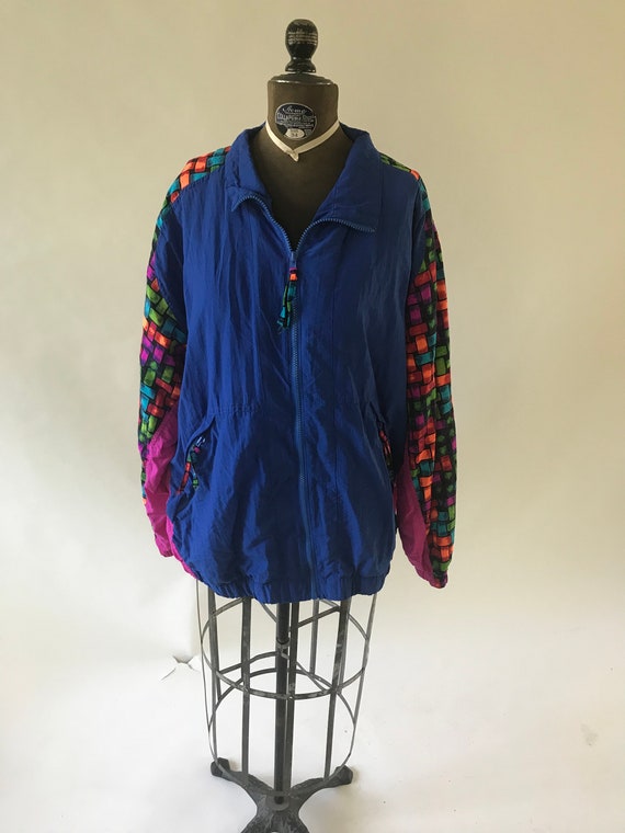 Vintage late 1980s early 1990s warm up jacket kni… - image 1