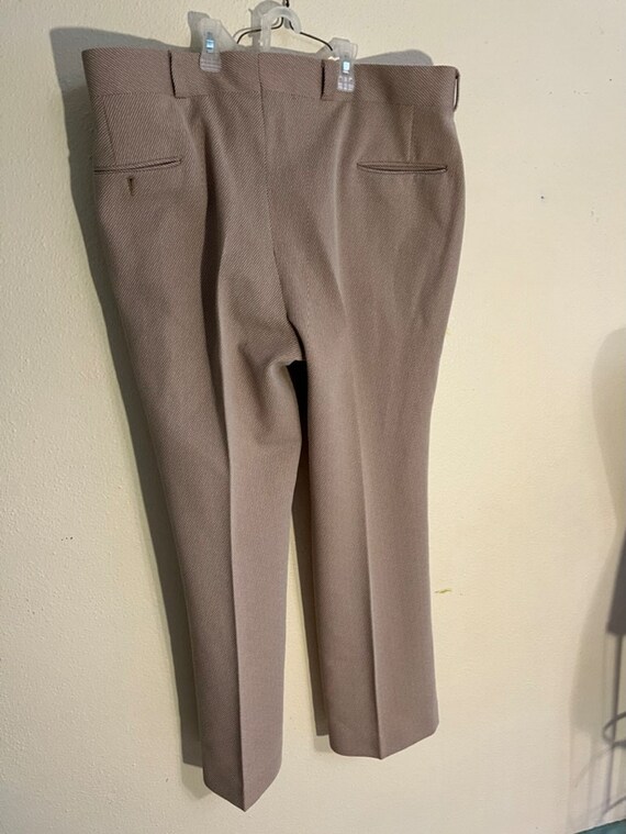 Vintage 1970's mens light brown polyester pants - image 2