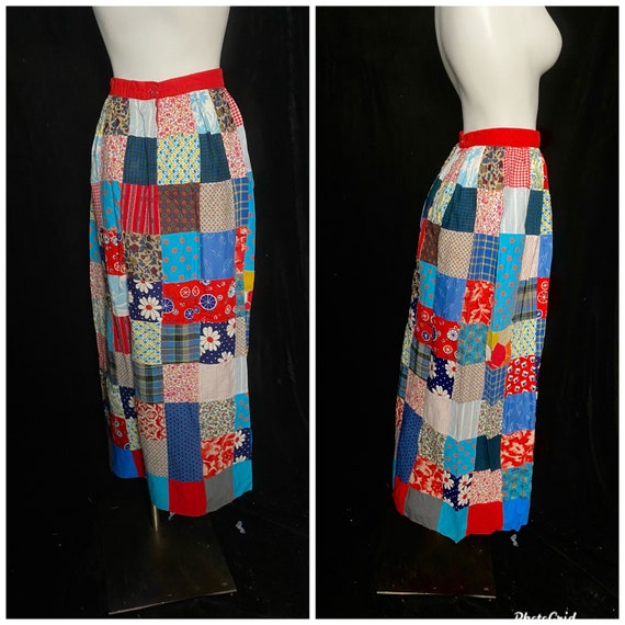 Vintage 1970's Colorful Patchwork Skirt, Size Xs - Etsy
