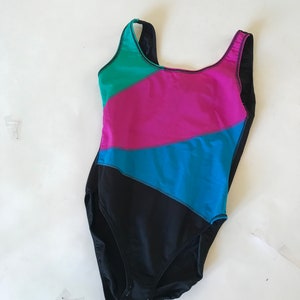 Vintage Late 1980s Early 1990s Color Block One Piece Women's Swimsuit ...