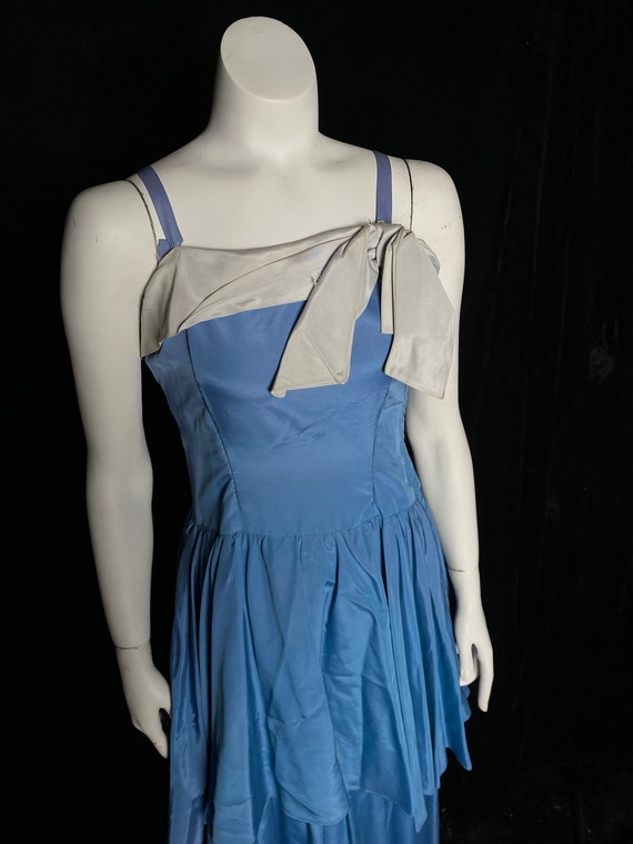 Vintage 1947 1940’s blue formal dress, prom dress,