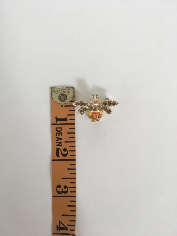 Vintage 1960s rhinestone bee / bumblebee pin / br… - image 2