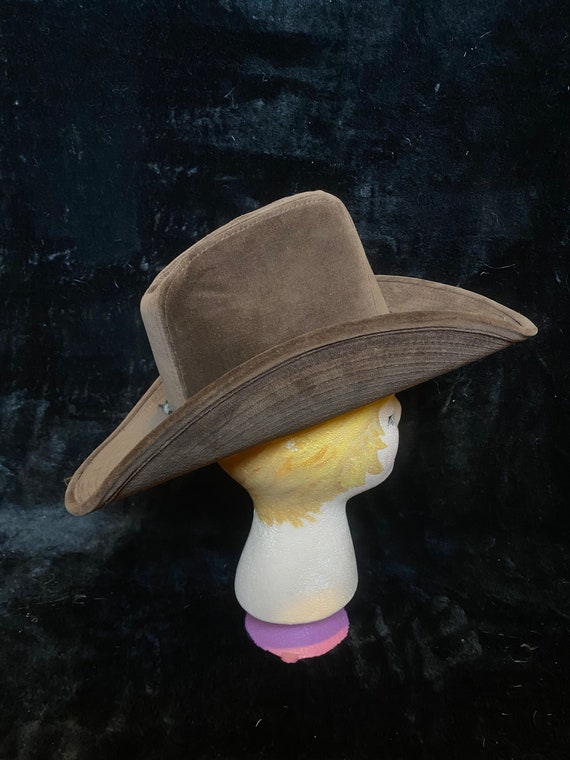 Vintage brown velour Stetson cowboy hat - image 5