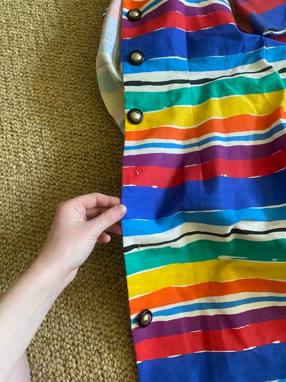 Vintage 1980's RAinbow Stripe Jessica Howard Shor… - image 4