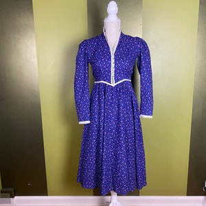 SALE Vintage 1980s blue Gunne Sax prairie dress, size 3 image 2