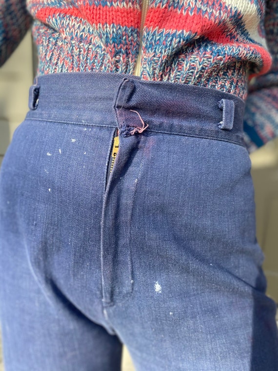 Vintage 1970’s blue denim wide leg pants, size xs - image 3