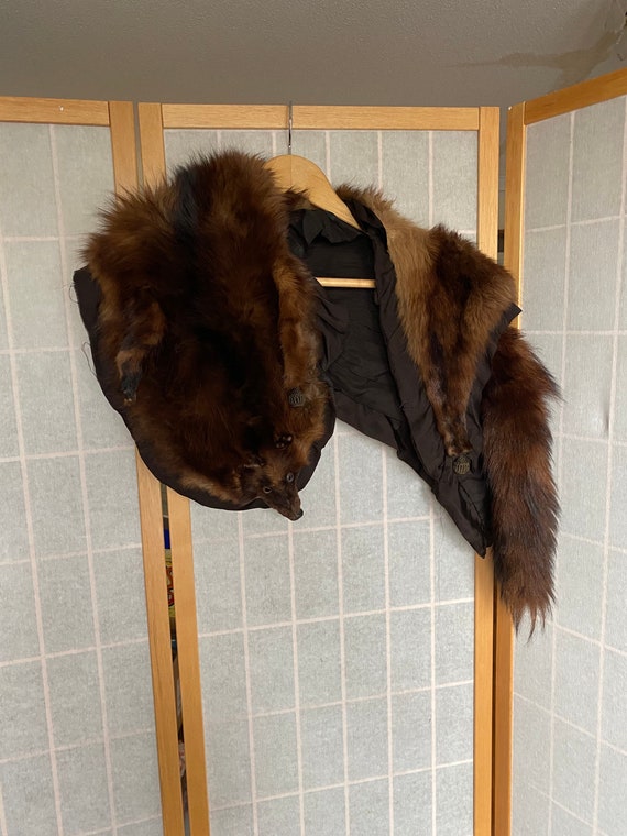 Vintage 1930's Real Fur Full Pelt Collar Stole by… - image 1