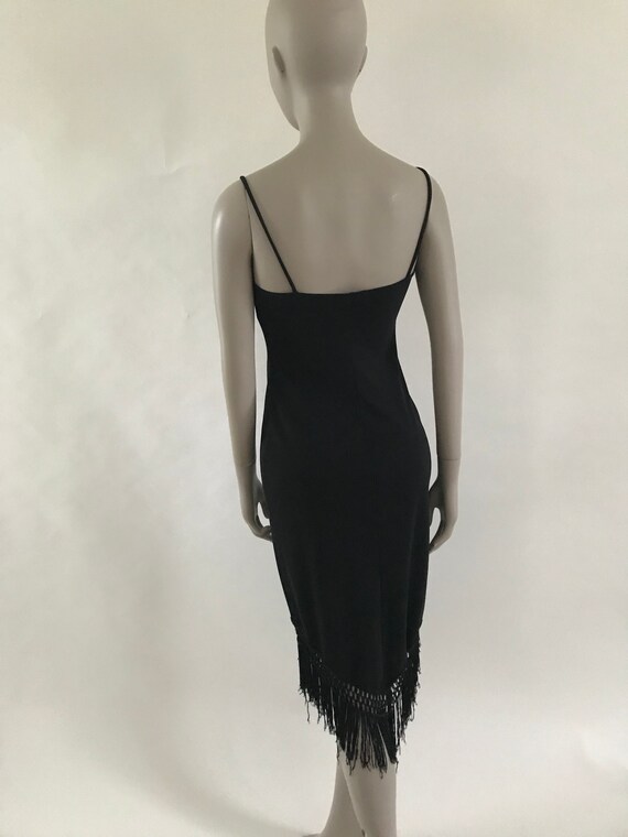 Vintage 1990's Black Slinky Stretch Cocktail Dres… - image 2