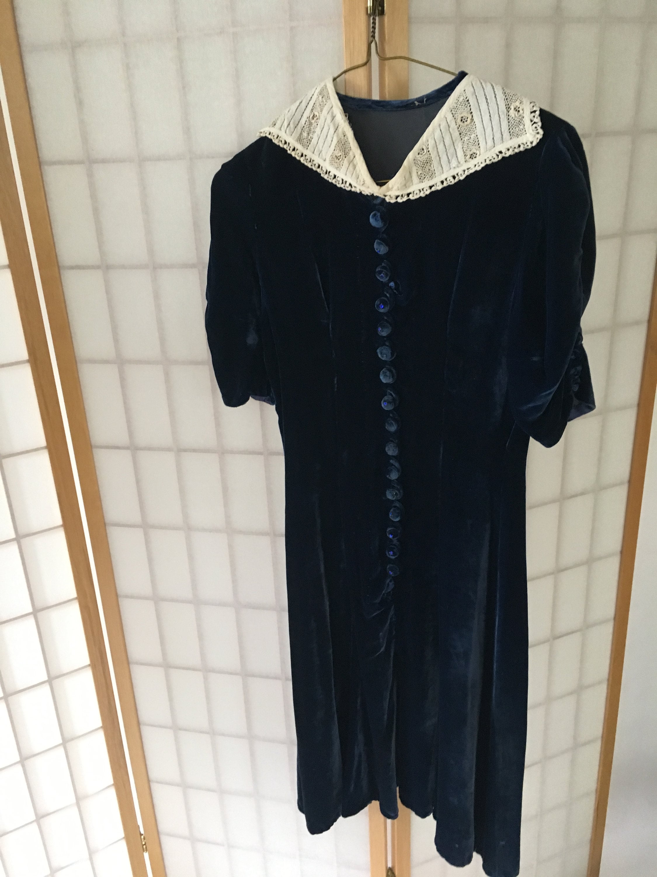 princess polly baby blue dress 1930s Velvet Dress - 21 For Sale on 1stDibs