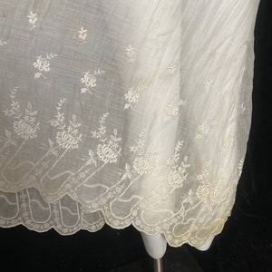 Antique early 1900s Victorian sheer cream overdress, size xs image 7