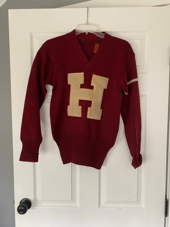 Vintage 1920’s 1930’s burgundy letterman sweater w