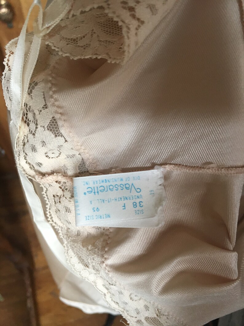 dress Vintage 1960/'s70/'s beige cream lace full slip size medium