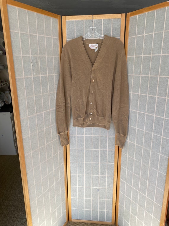 Vintage 1970’s light brown Jantzen men’s cardigan