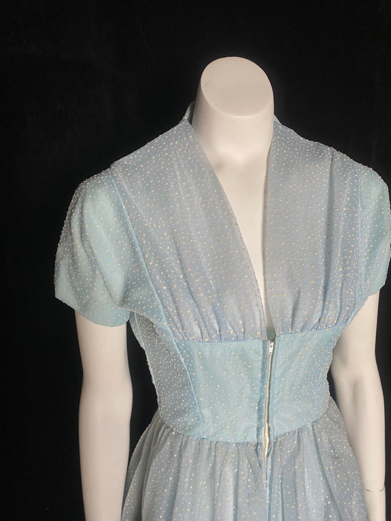 Vintage 1950’s light blue sheer layered party dre… - image 2