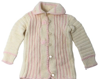 Handmade Crochet Baby Cardigan Sweater Girl Vintage
