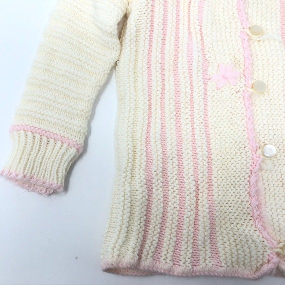 Handmade Crochet Baby Cardigan Sweater Girl Vinta… - image 4