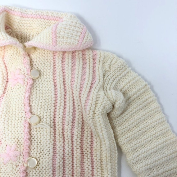 Handmade Crochet Baby Cardigan Sweater Girl Vinta… - image 6