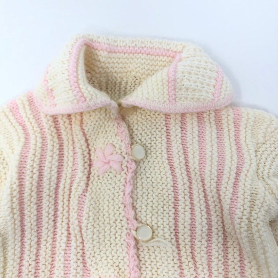Handmade Crochet Baby Cardigan Sweater Girl Vinta… - image 3