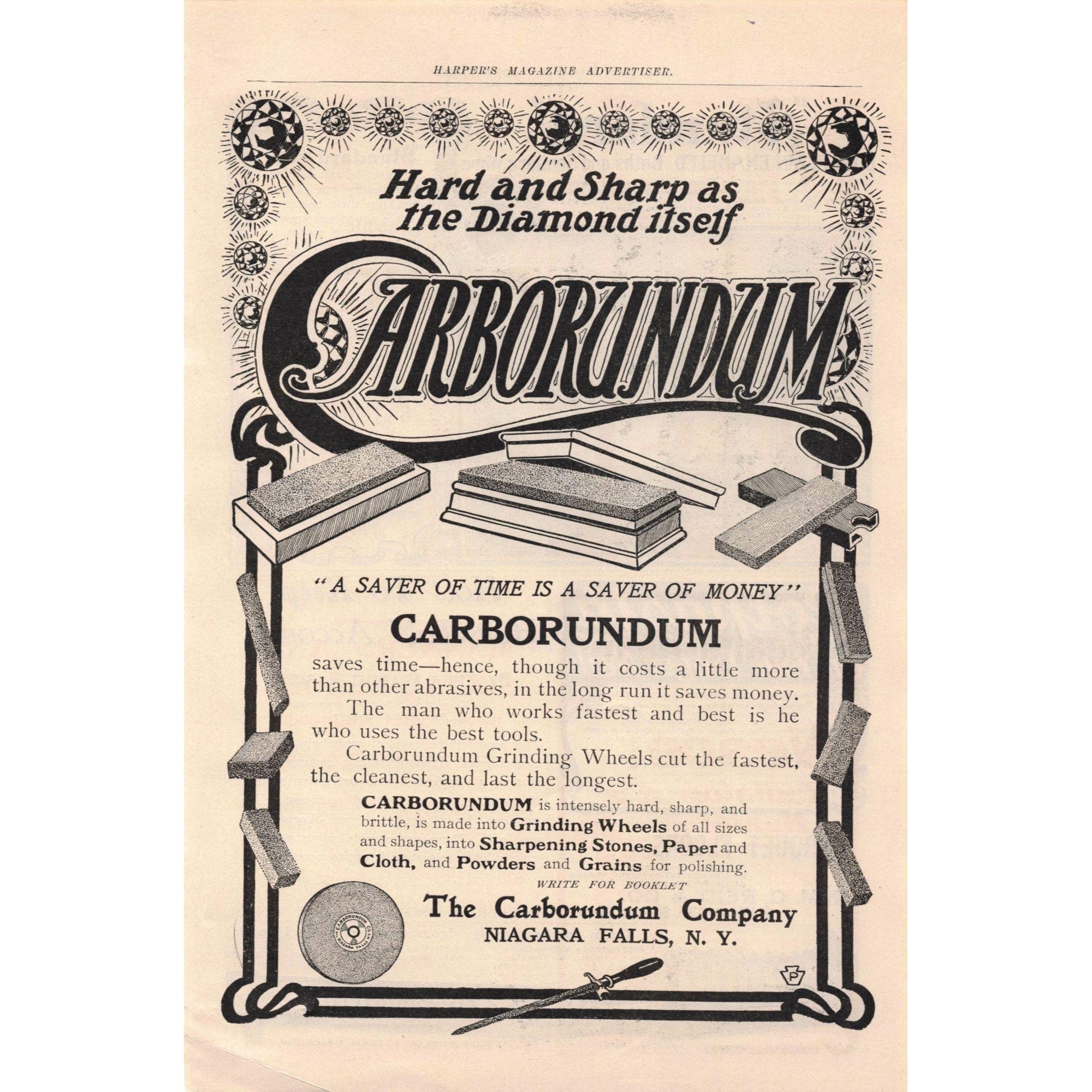 Harpers Magazine 1903 Print Ads Carborundum Co. Ad - Etsy