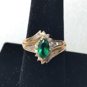 Vintage Green Marquise Ring Size 9.5 18K GERSC