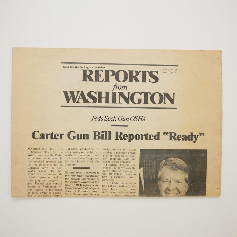 Vintage 1977 NRA Institute for Legislative Action \u201cReports from Washington\u201d