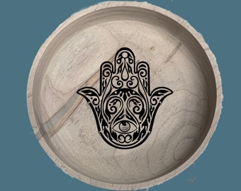 Hamsa Hand Maple Bowl