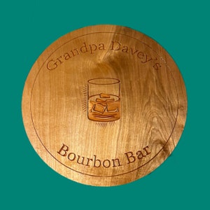 Personalized Bourbon Bar Sign: Engraved Wooden Decor