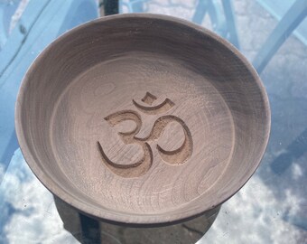 Yoga Om Walnut Bowl