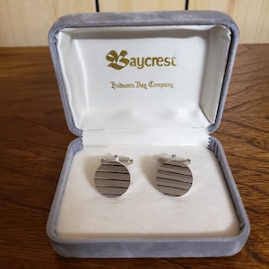 Vintage Cufflinks Baycrest Hudson&#39;s Bay Men&#39;s Cuff Links with Case