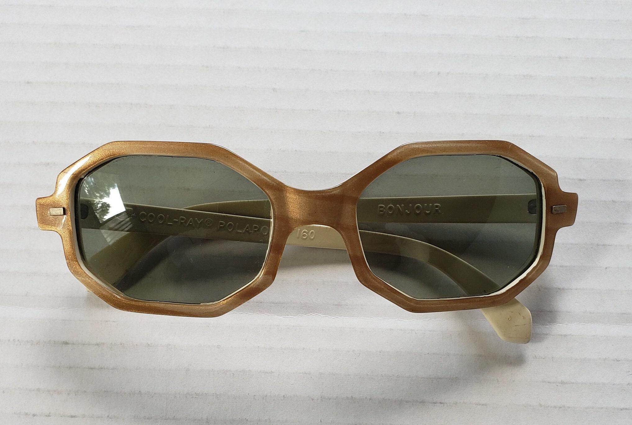 Vintage Cool Ray Polaroid Sunglasses Bonjour 160 Octagonal Vintage Cool Ray Polaroid Sunglasses Bonjour 160 Octagonal