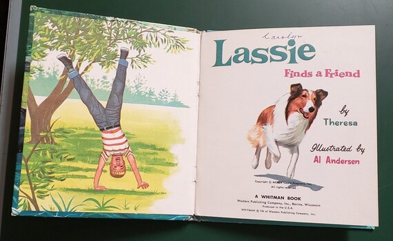 Vintage Lassie Finds a Friend Whitman Tell-a-tale Children's Book
