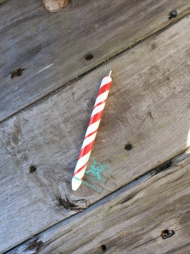 Candycane Epoxy Gel Pen Candy Cane Pen Customizable Etsy