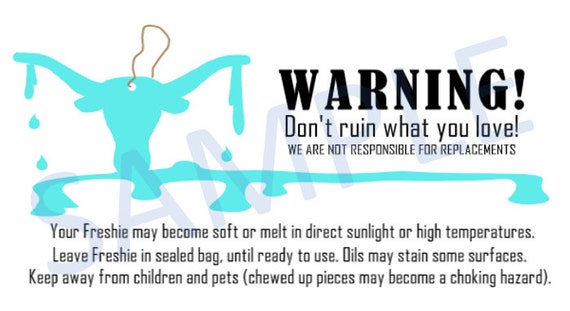 Freshie Warning Labels, DIGITAL DOWNLOAD, Aromie Warning Labels, Freshie Supplies, Print Your Own Freshie Warning Labels 2" x 4"
