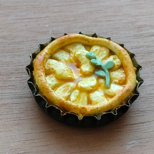 Kühlschrankmagnete Pasteten und Desserts handmade & upcycled verschiedene designs erhältlich gemütliche Wohndeko Pear pie