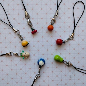 Mini ACNH phone charms | bells | fruit | fossils | squeakoid