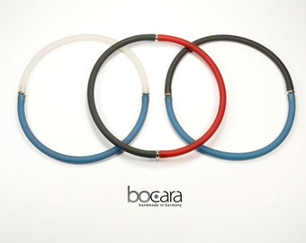 Color play, Ø 8 mm rubber straps with stainless steel clasp, color combination selectable