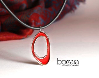 1 unique enamel pendant in sterling silver, without cord